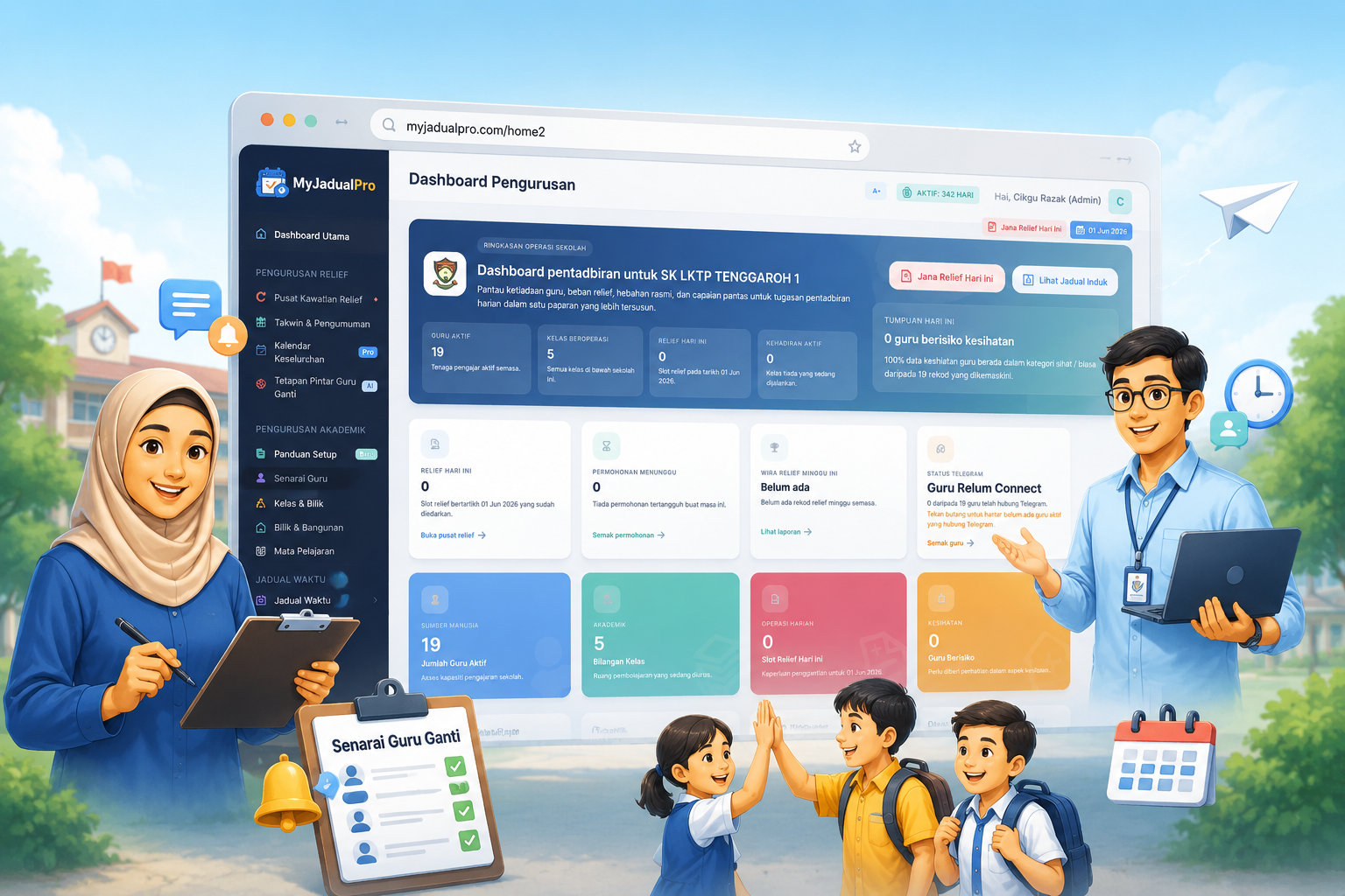 Ilustrasi jadual sekolah