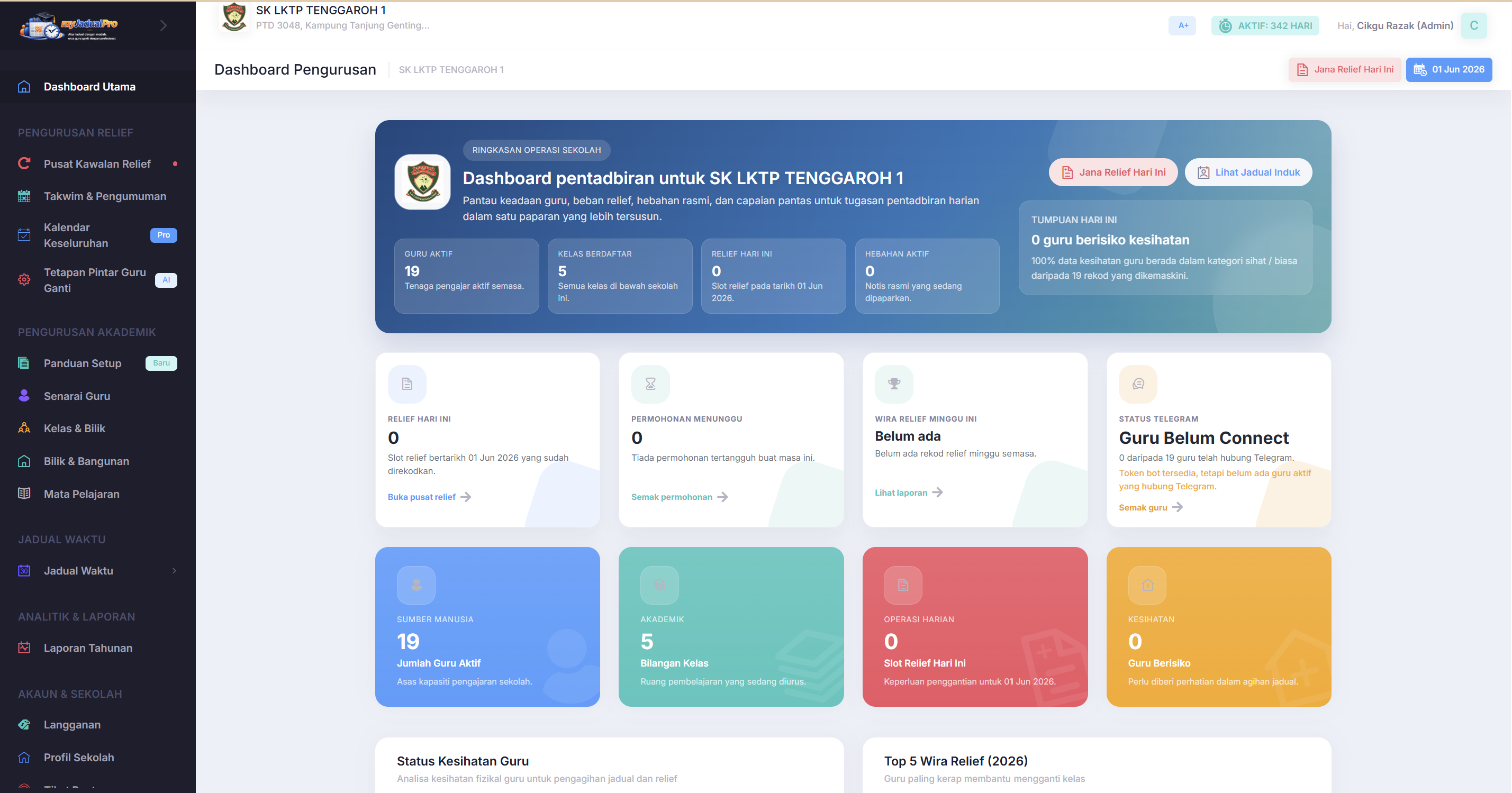 Preview sistem MyJadual PRO